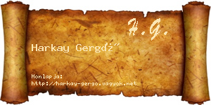 Harkay Gergő névjegykártya